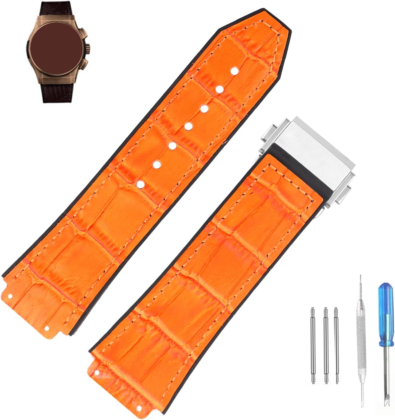 Leather 25mm Watch Bands Replacement Compatible for Hublot