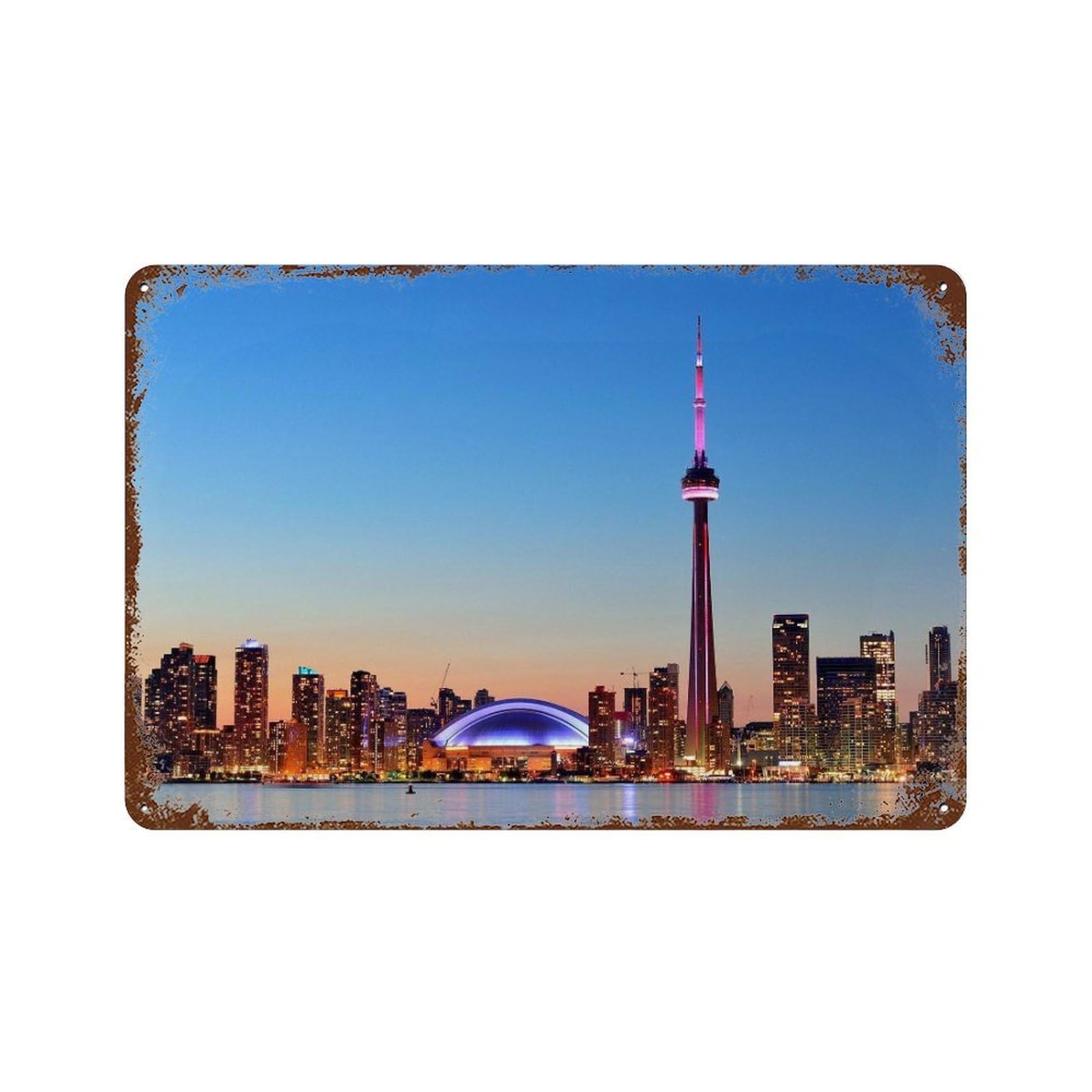 xiaoxiaoshen Real Photo Toronto Decor Canada Wall Decor Art Metal Tin Poster Modern Home Decor Art Home Bar Shop Decorations Vintage Sign 20x30cm