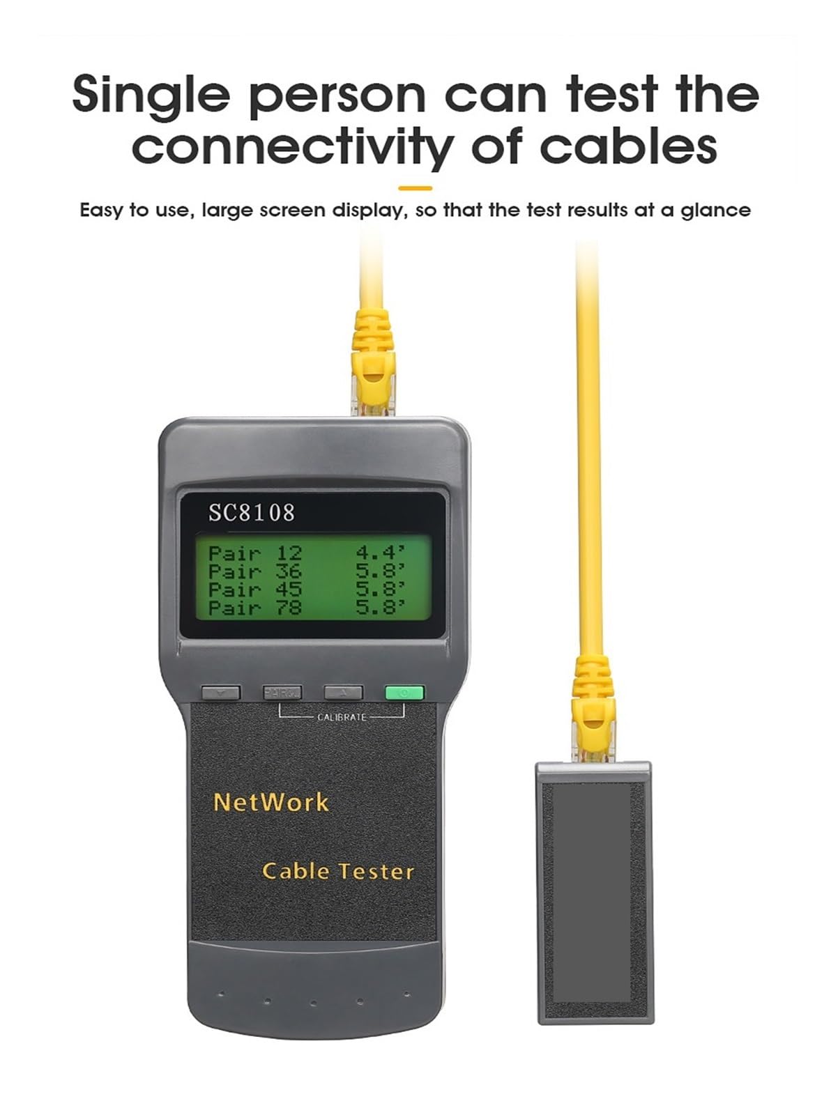 Testeur de Fibre Testeur De Réseau LCD Portable, Câble Téléphone LAN Et Compteur Avec Affichage RJ45