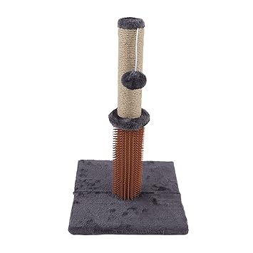 Scratching Post for Kittens, Scratching Post Well Wrapped with sisal Rope Interesting Scratching Post for Maternity Cats of Square Bottom Cat Column - Brown