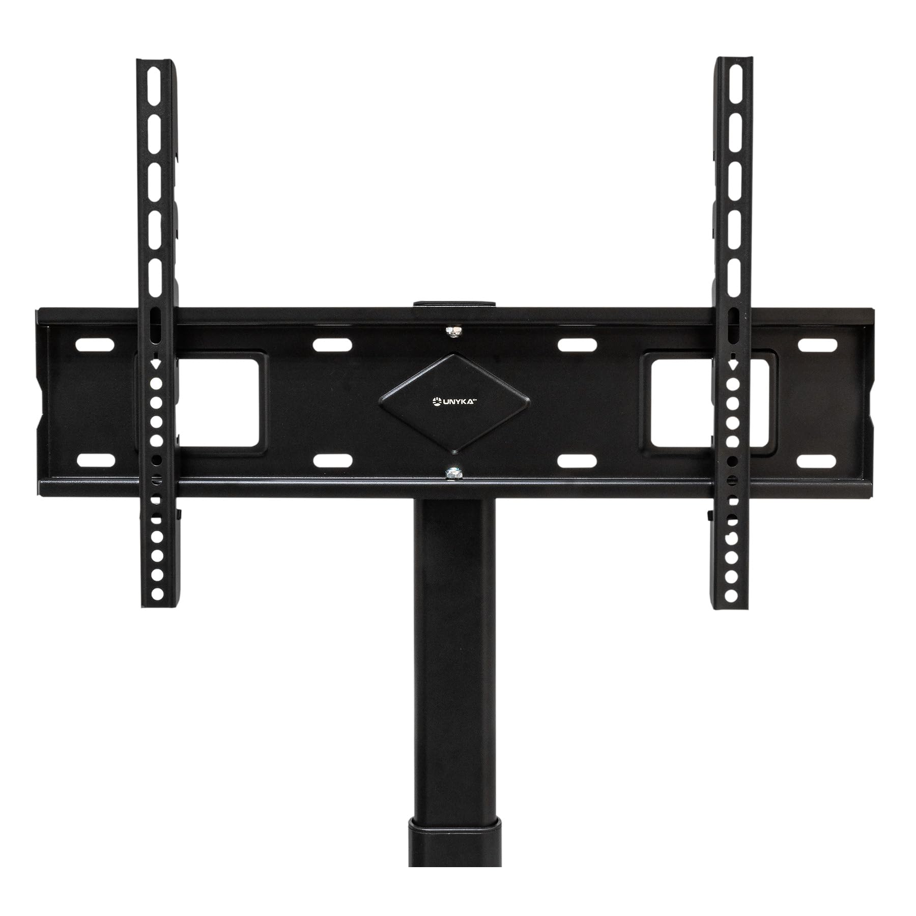 UNYKAch Supporto TV mobile con ripiano e altezza regolabile per schermi piatti e curve da 32-75 pollici (fino a 40 kg), VESA max 600 x 400 mm