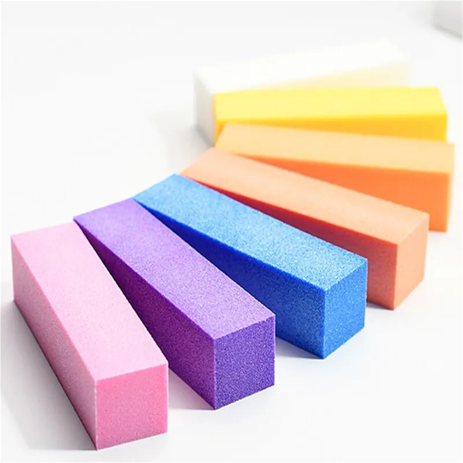 Nagelpufferblock, 2 Stück, Schwamm-Schleiffeile for Maniküre, Pediküre, Nagelkunst, Pflege, Nagellack, Glanz(2pcs Oragne)