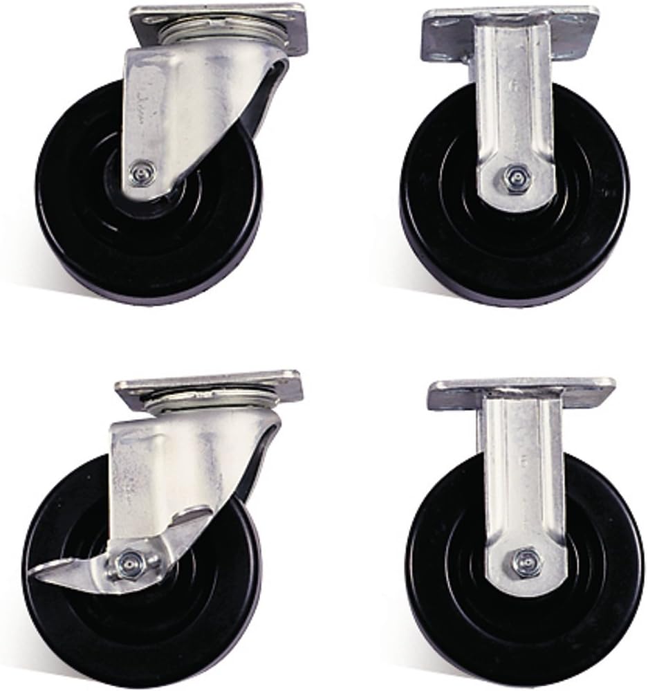 KNAACK695 Caster Set with Brakes, 6" (Pack of 4)