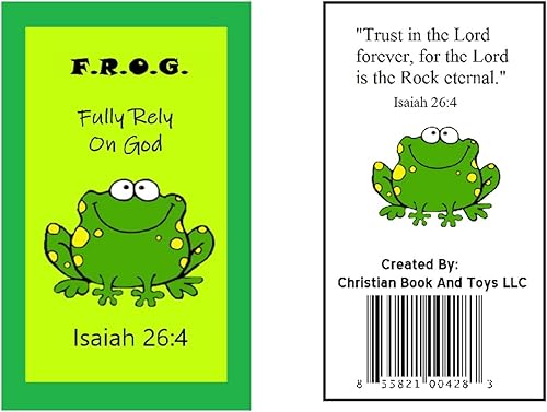Miniatura 7 de Fully Rely on God Frog F.R.O.G. - Tarjetas cristianas de bolsillo para niños Isaías 264, marcadores religiosos, paquete a granel, adorables tarjetas