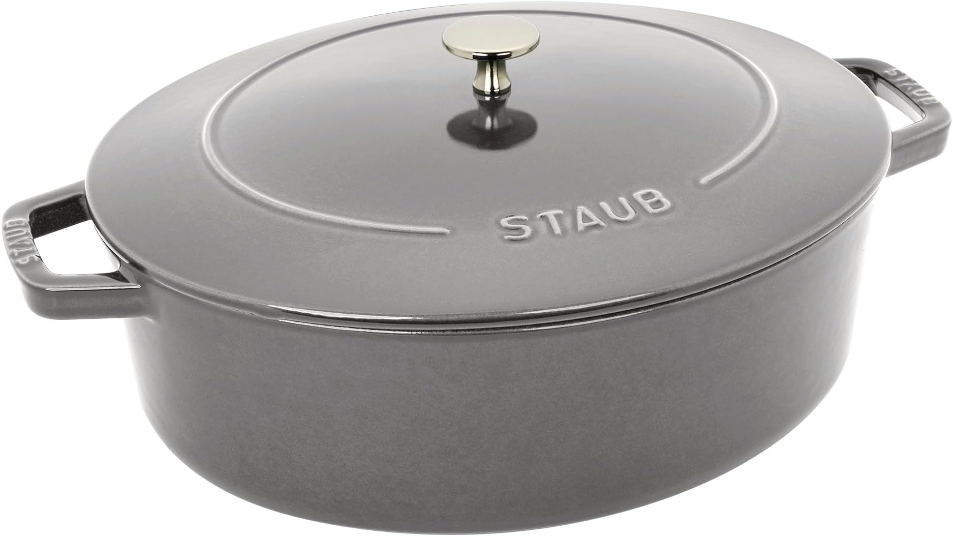 STAUBCast Iron 6.25-qt Shallow Oval Dutch Oven - Graphite