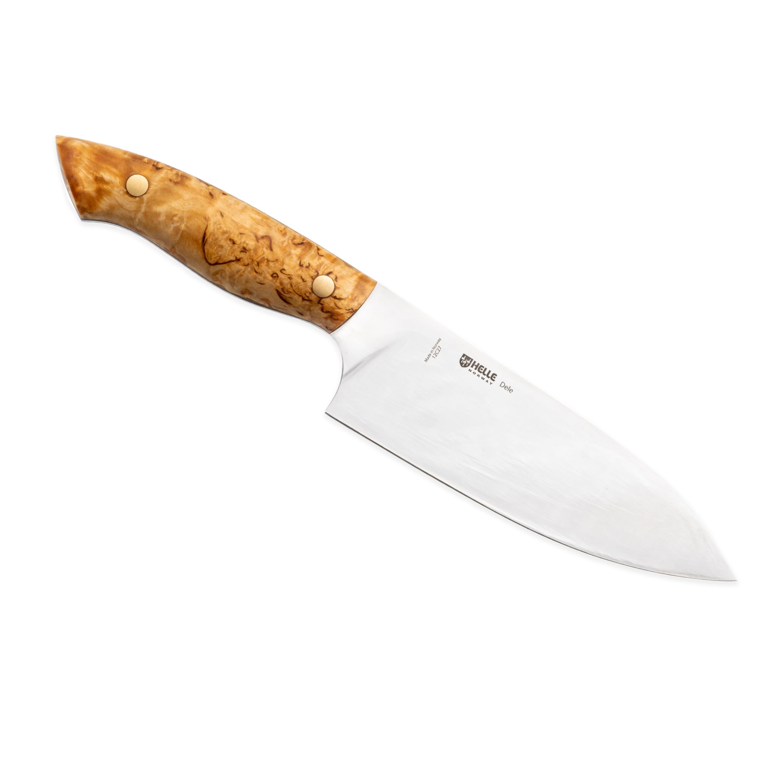 HELLE Dele - Full Tang, 6" 12C27 Stainless Steel Flat Grind Chef Knife for Outdoor Cooking, Campfire Meals & Kitchen Food Prep