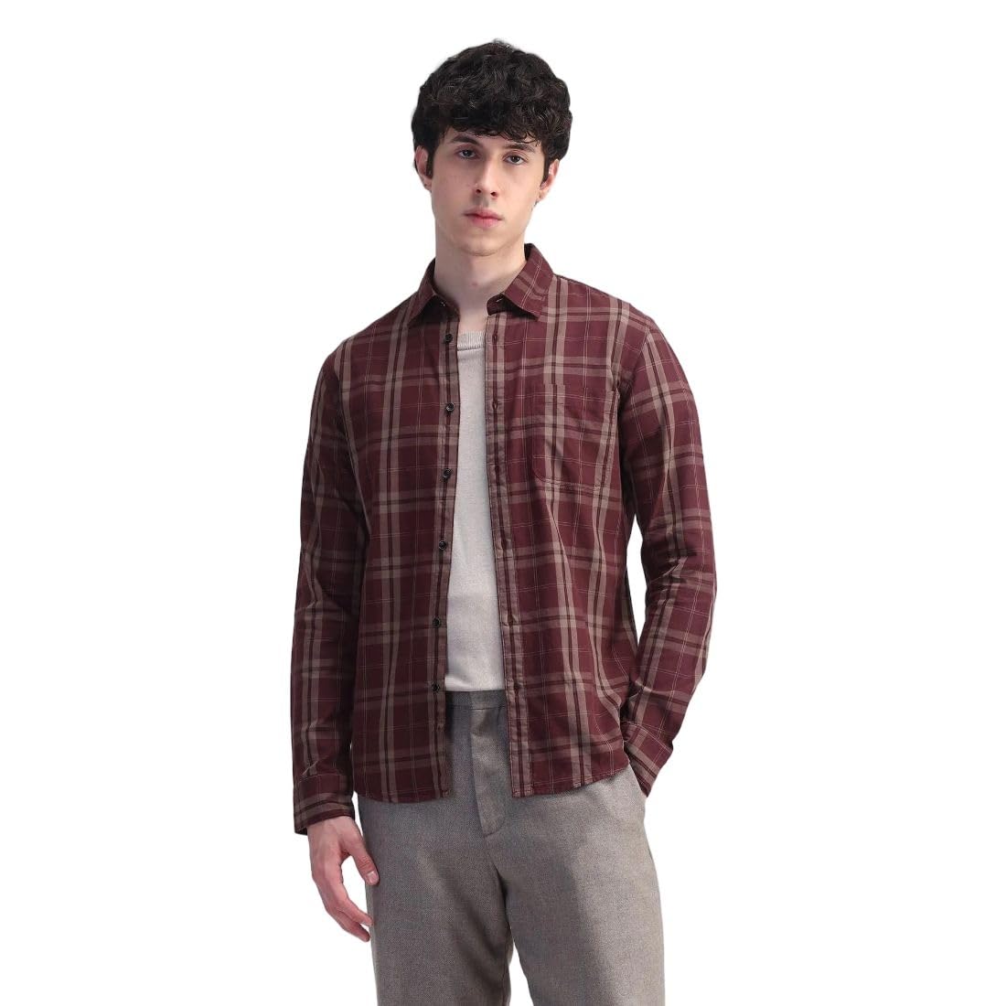flying machine Men's Slim Fit Shirt | Checked | Long Sleeves | Shirt for Man-picture-22