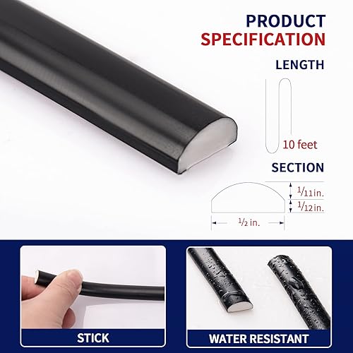 Miniatura 4 de Art3dwallpanels Moldura flexible de 10 pies para despegar y pegar para borde de azulejos en muro, ajuste de pared autoadhesivo para decoración de