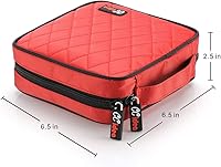 Vista 2 de CCidea Organizador Portátil de Discos CD/DVD, 40 Capacidad, Portafolio de Nylon para CD (Rojo) Especiales