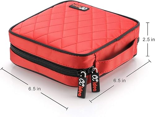 Miniatura 2 de CCidea 40 Capacidad CDDVD Caso Titular Portátil Disco Billetera Almacenamiento Carpeta Nylon Cd Bag (Rojo) Especiales