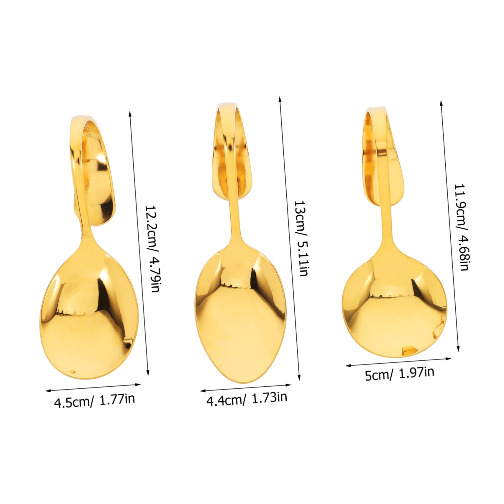 Garneck Elegant Curved Handle Serving Spoon Set 3 Pcs Perfect for Buffet Seafood Sushi Appetizers Salad