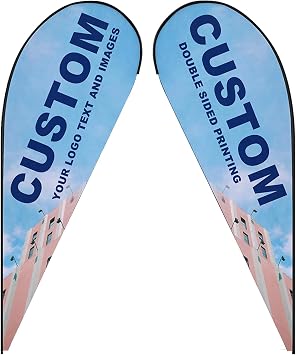 Custom Feather Flag Banner with Logo Text