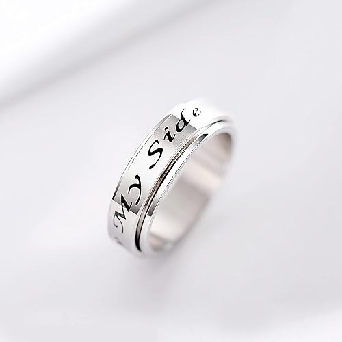 Miniatura 7 de TOSGMY Anillo giratorio de acero inoxidable para la ansiedad anillo giratorio para mujeres y hombres anillo giratorio para ansiedad anillos