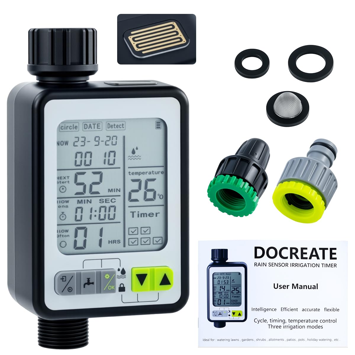 Hosyond Black Sprinkler Timer, Water Timer For Garden Hose, Drip Irrigation Rain Delay Waterproof Automatic Watering For Lawn And Greenhouse