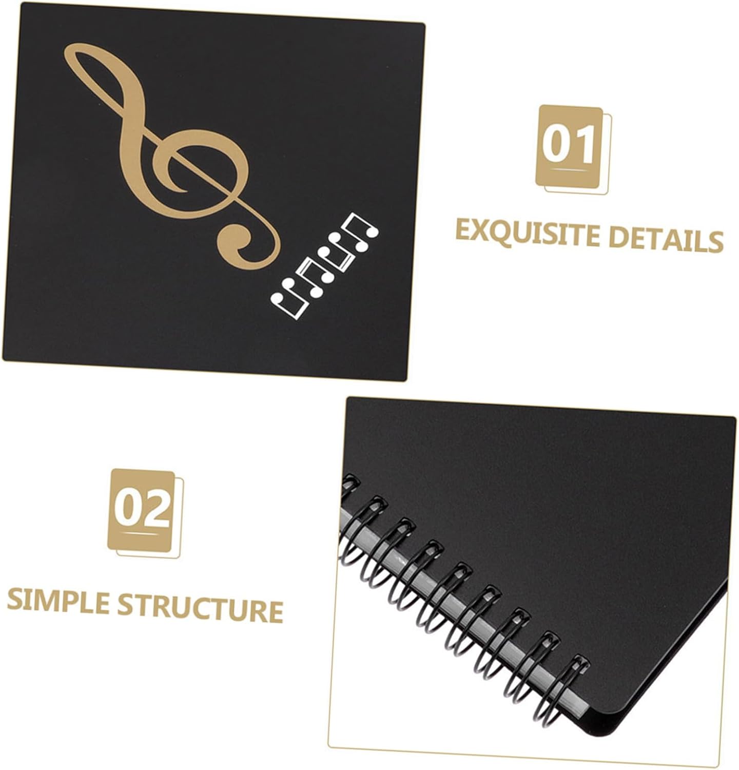 A4 Music File Folder Multi-Layer Sheet Organizer with 30 Double-Sided Pages Musical Note Pattern Portable Document Organizer for Classroom and Office Use