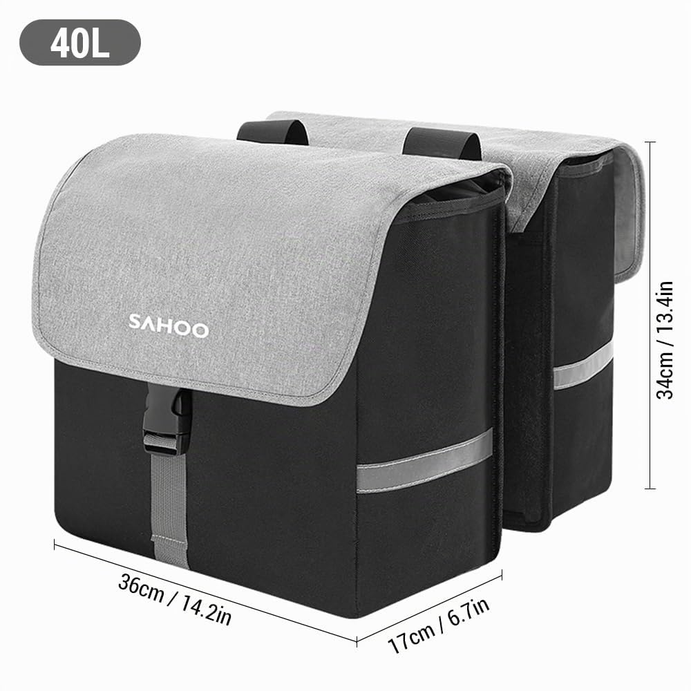 Sac de Porte-Bagages arrière de Vélo Grande Capacité 40L pour Voyager et Faire la Navette