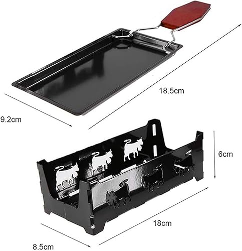 Miniatura 6 de FantasyDay Juego de mini raclette, portátil, plegable, antiadherente, para hornear, apto para queso, carne, pescado y verduras (no incluye velas)