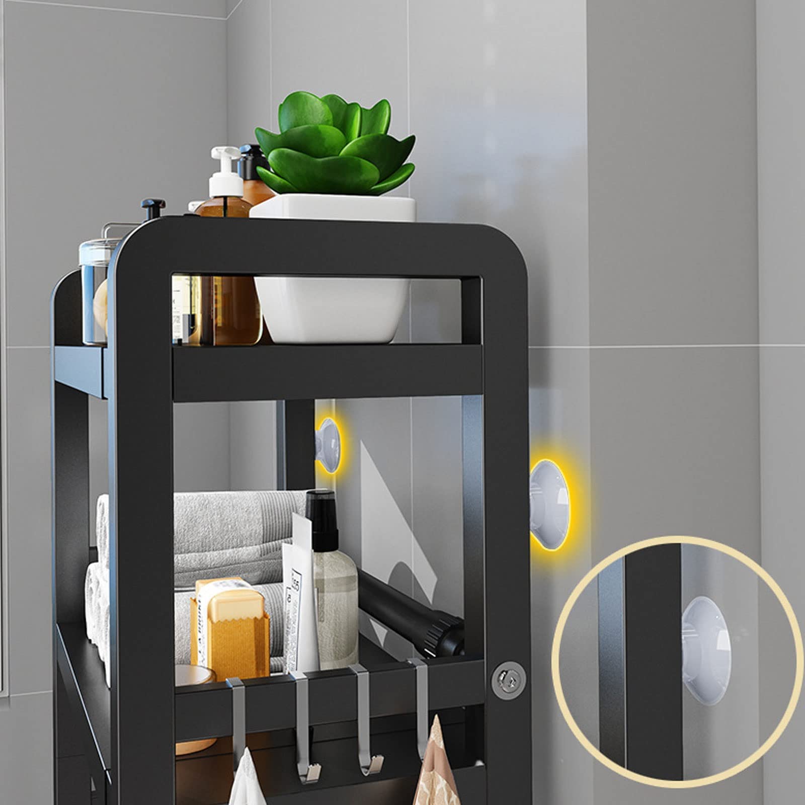 Unidad de almacenamiento sobre el inodoro estante de almacenamiento de baño, estante organizador de bambú sobre el inodoro, ahorro con estantes ajustables de 3 niveles estante de baño retráctil