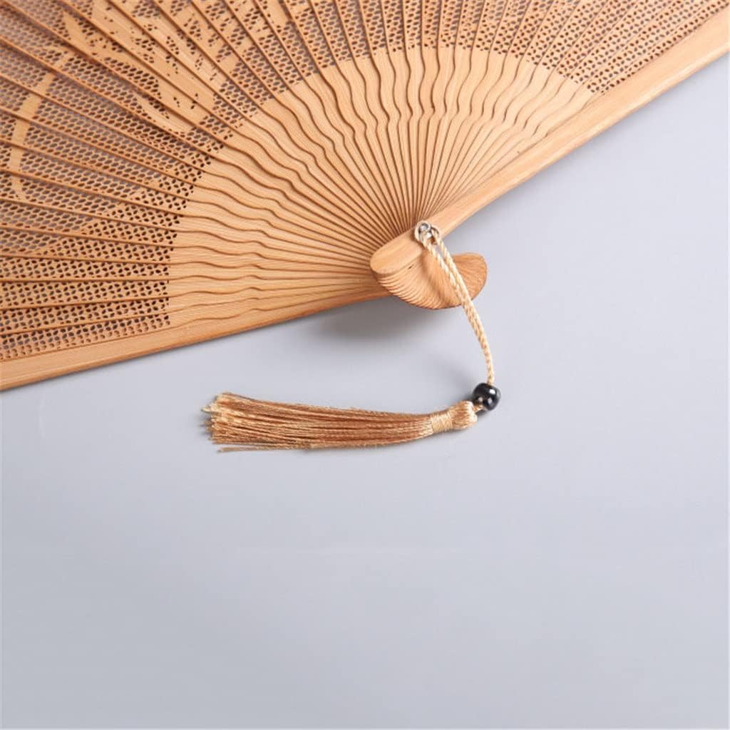 Personalized Engraved Vintage Wood Hand Fan Foldable Carved Hollow Gifts Home Decoration Ornaments Craft