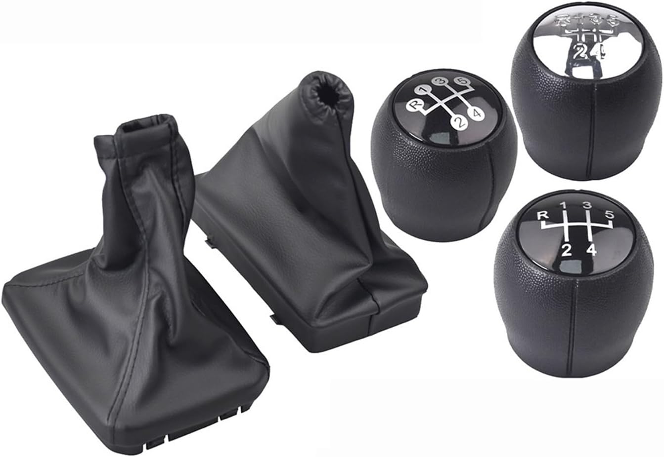 Shift Knob Fit for Opel Corsa C (01-06) TIGRA B(04-12) Combo C(01-11) Car MT 5 Speed Gear Shift Knob with Gaiter Boot Cover Handbrake Case Compatible(3PCS-B)