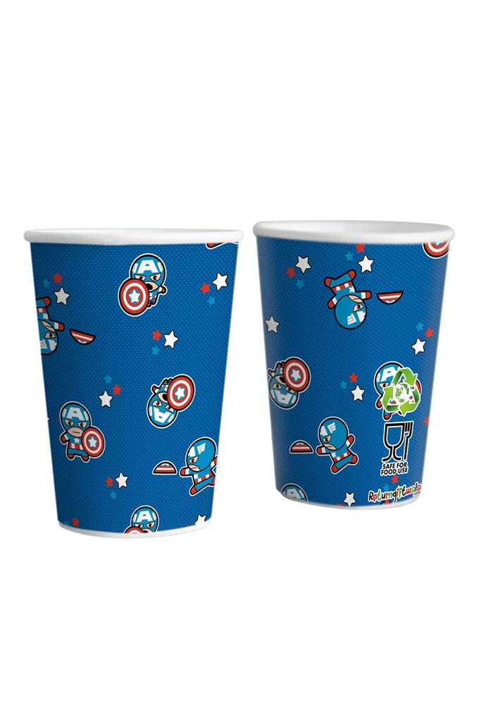 Pack of 20 Captain Theme Paper Cups |America Theme Party Supplies