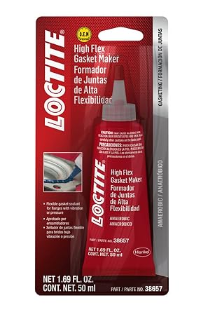 LOCTITE Automotive High-Flex Gasket Maker & Flange Sealant High-Temp, Flexible Form-in-Place, Silicone, Solvent-Resistant - 50 ml Tube, 1 Pack