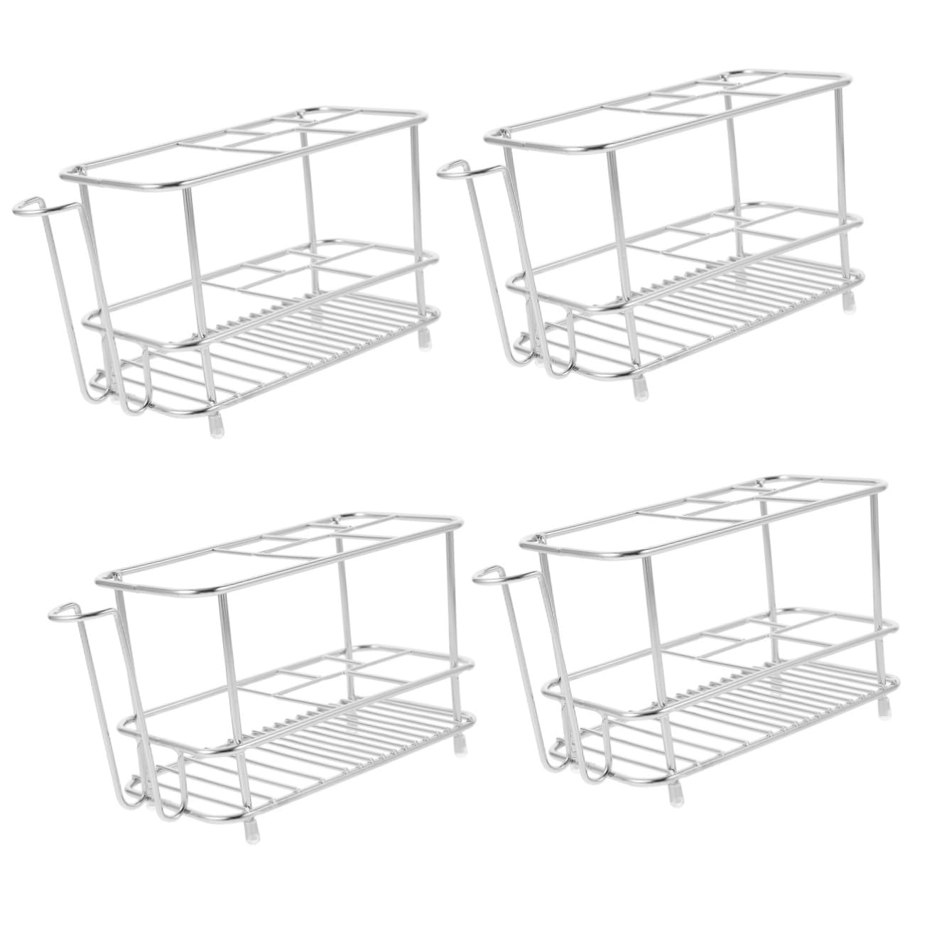 Alipis 4 Stück Zahnbürsten-Halter rasierhobel Halter Makeup Brush Holder Schlechtes Accessoire Sockel Erwachsene Stand Halter für Zahnbürsten Stehen für Badezimmer Rostfreier Stahl Silver