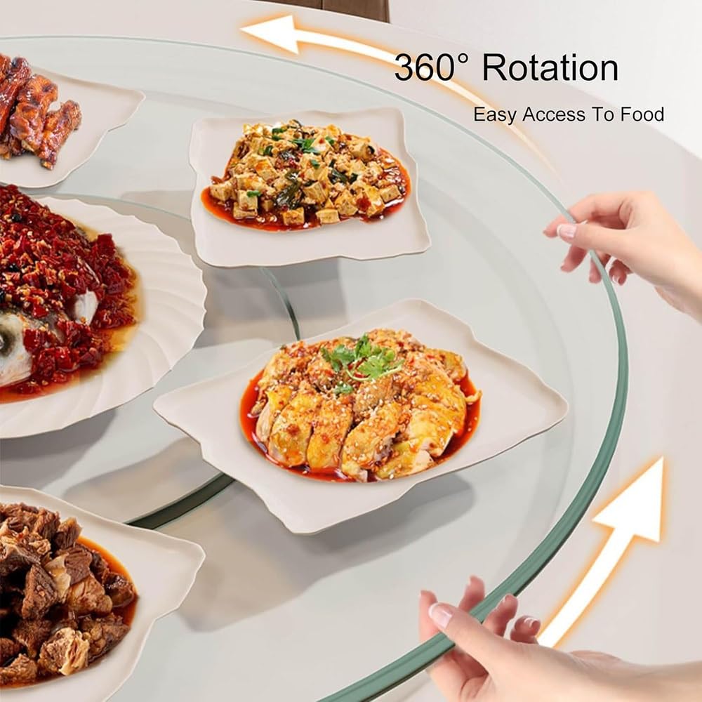Générique Grand Plateau tournant Lazy Susan Rond en Verre trempé de 80 cm (24 po, 28 po, 30 po, 39 po), avec roulement Silencieux.