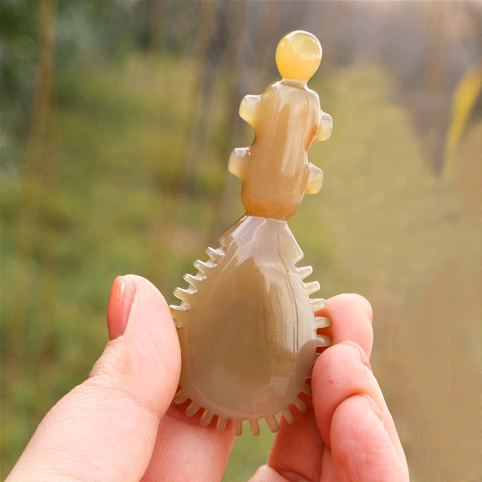 MOBYAT Gua Sha Beauty Stick Cuerno Natural Cepillo for raspar Piel Lifting Acupuntura Masajeador Alivio de la hinchazón Herramientas de Masaje Guasha 1 Piezas