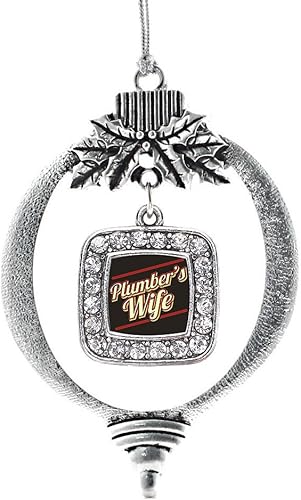 Miniatura 148 de Inspired Silver - My Vintage Initials - Adorno con dije de letra J - Adornos navideños cuadrados de plata con joyas de circonita cúbica