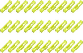sourcing map 30 clips de cable servo de seguridad, ABS servo extensión de cable de seguridad, soporte de fijación para RC avión, barco, modelo de bricolaje, color amarillo