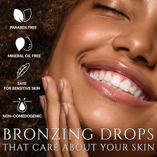 Miniatura 4 de LaMarine Skincare Sun-Kissed Glow - Gotas autobronceadoras para la cara, bronceador mediano con efecto bronceador sin sol, solución de bronceado