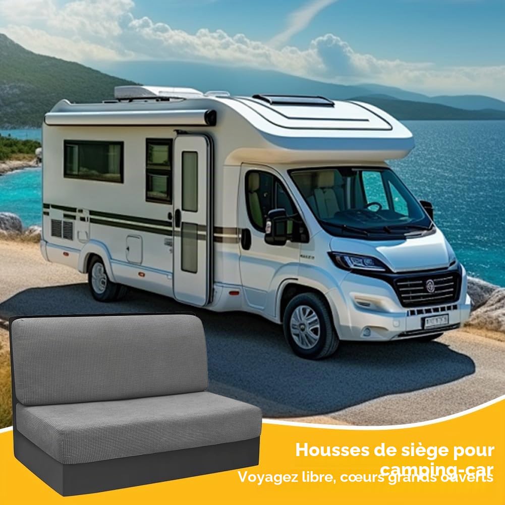 Lot de 2 Housses de Coussin pour canapé, 1 Lot de Housses de siège à Fermeture éclair, pour Caravane, Camping-Car, remorque, siège de Camping-Car, lavables