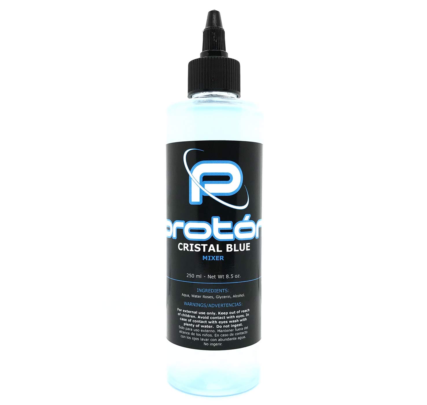 Proton Cristal Blue - DILUYENTE para tinta de tatuaje - Mixer - 250ml / 8.5 Oz. Tattoo Mixer tintas de colores y negros VEGAN - By Tattoo Proton Europe