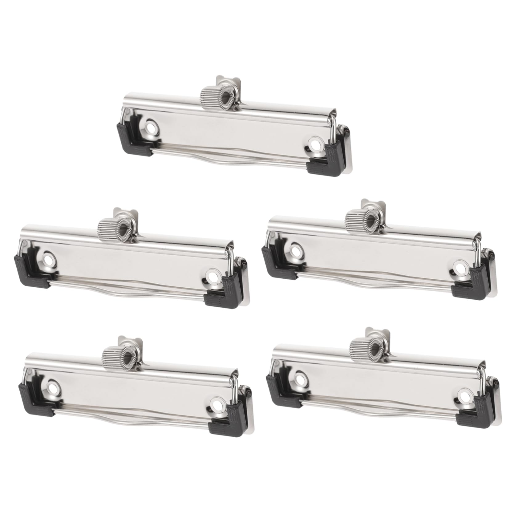 Uonlytech 5Pcs Metal Planner Board Clips with Pen Holder Mountable Office Supply Clamps for Document Storage Compact and Easy to Clean Clipboards for Home School and Work