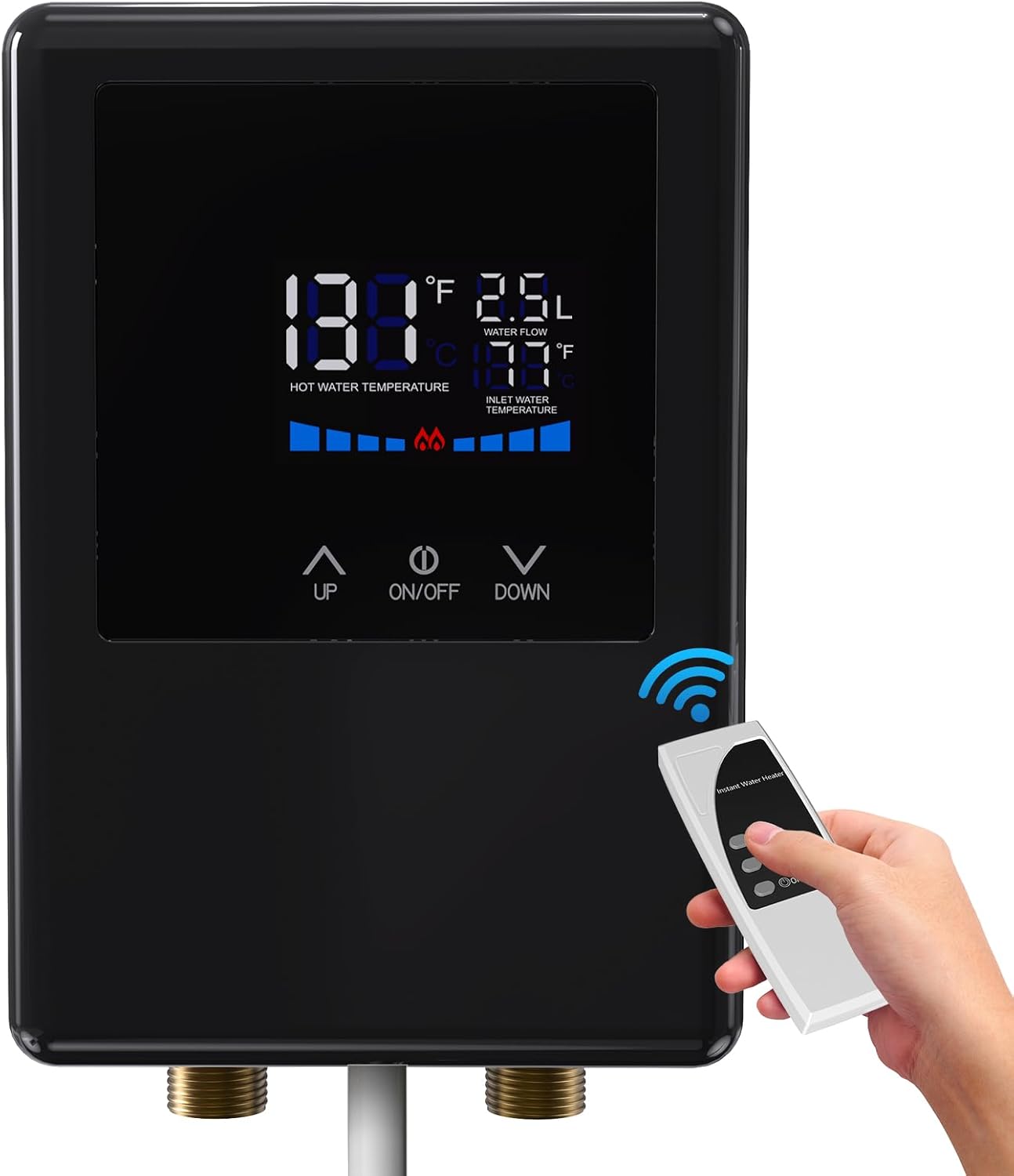 Tankless Water Heater Electric 110 V 5500W, Instant Hot Water Heater Under Sink, On Demand For Point Of Use for Bathroom and Faucet with Remote Control & LCD Touch Screen, Space-Saving