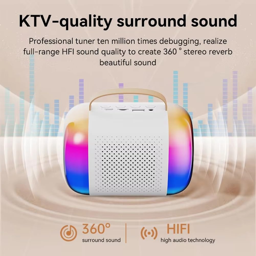 Micrófono con Altavoz Bluetooth K Song, Micrófono de Audio, Karaoke, Portátil para Niños, Hogar, K-Song, Estéreo Integrado B