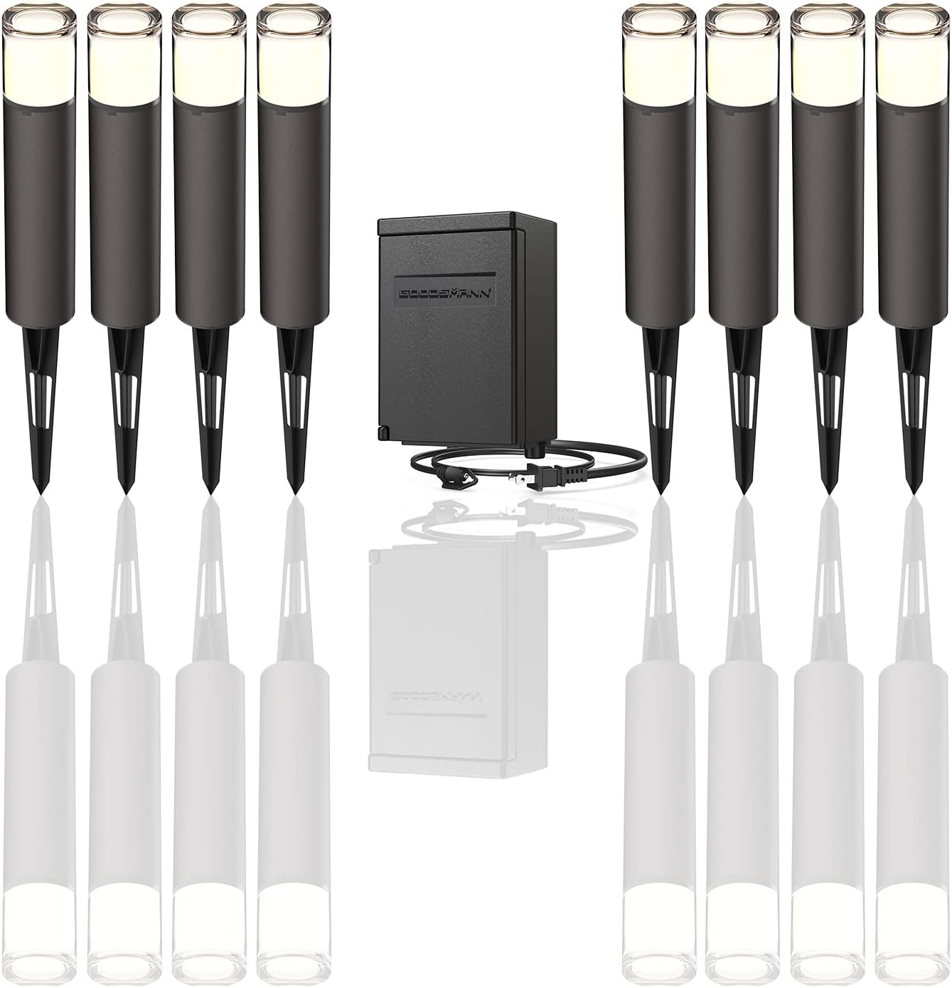 GOODSMANN Low Voltage Transformer 120W with 8 Pack Low Voltage