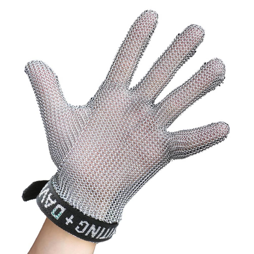 2 PCS Cut Resistant Gloves Odporne na przecięcie rękawice robocze ze stali nierdzewnej, Rękawice ochronne, krawiec, cieśla, z regulowanym paskiem na nadgarstek (Size : 2 PCS/M)