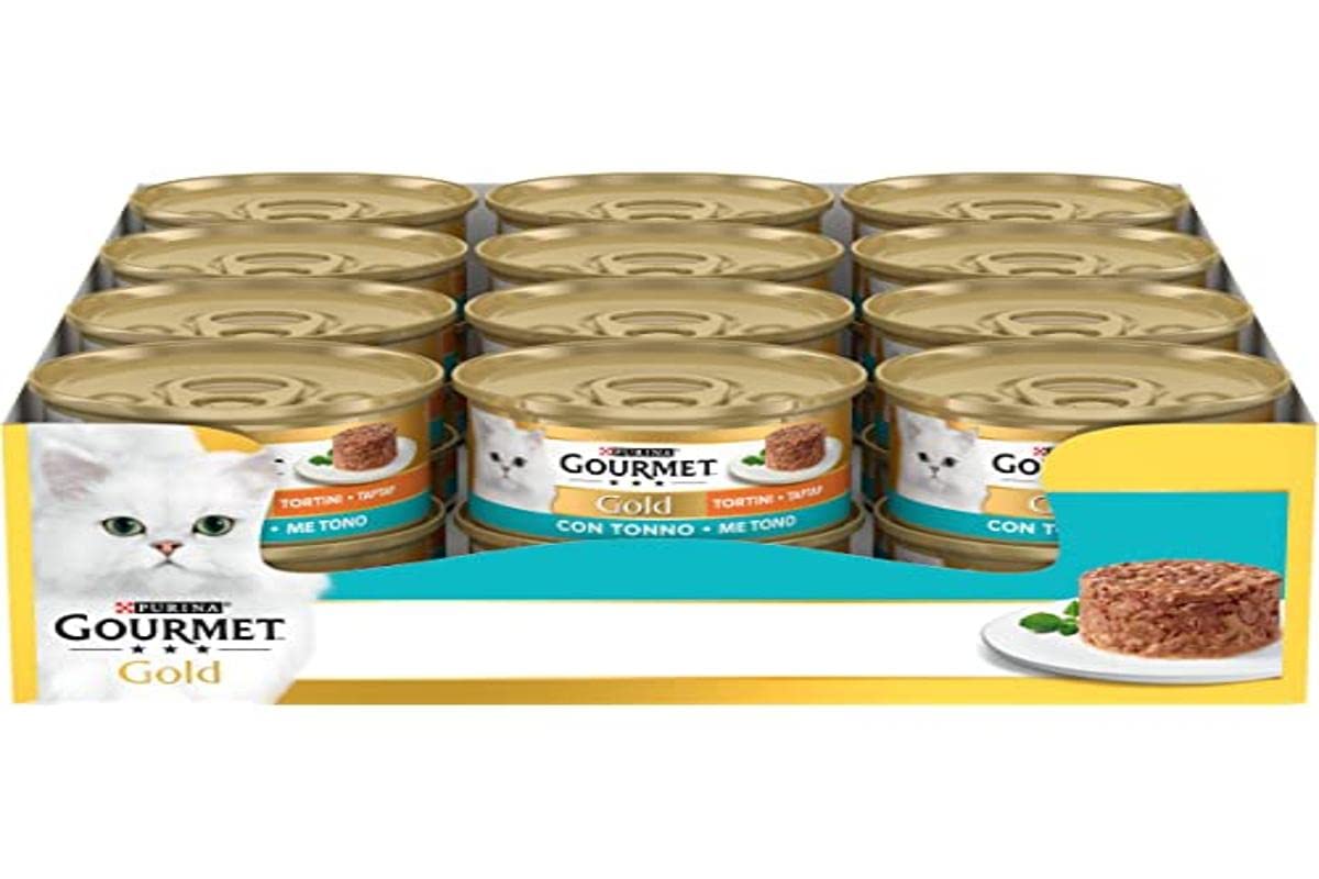 Gourmet Gold Tortini Complete Food with Tuna for Adult Cats, 24 x 85 g