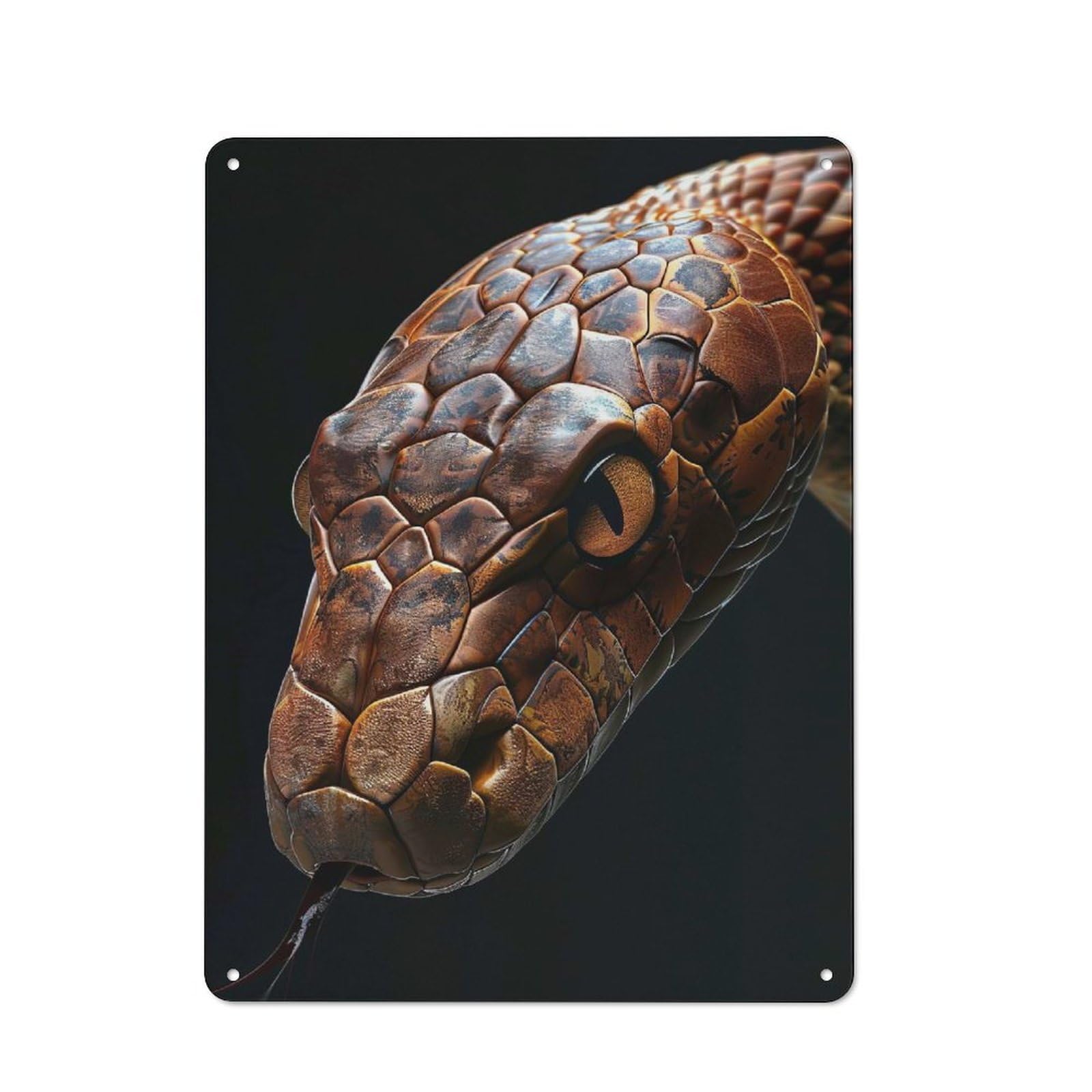 Junmoney Style-12 Metal Plaque 40X30cm With Snake For Pub Or Café, Vintage Decor, For Metal Sign Collectors, For Vintage Wall Decor Fans