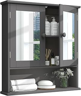 TaoHFE Grey Medicine Cabinet with Mirror