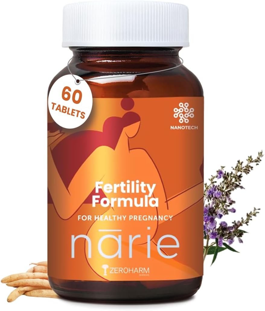 Narie Fertility Formula Tablets | Natural Conception | Healthy Pregnancy | Prevents Pregnancy Complications | Shatavari, Jivanti, Shivalingi, Chaste Berry & Black Cohosh | 60 Veg Tablets