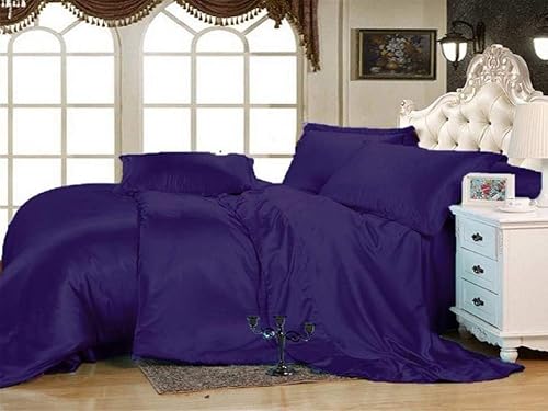 Miniatura 10 de Lusso Mercato - Juego de sábanas de satén sin arrugas, lujoso y suave sedoso, con bolsillo de 10.0in a 16.0in de profundidad, 4 piezas (1 sábana