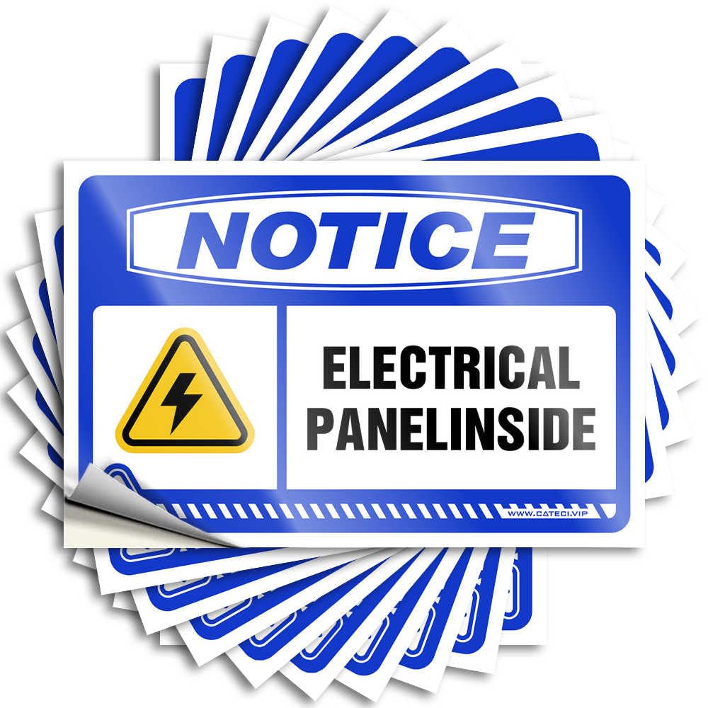 Decals Goods Easy Apply | Notice Electrical Panel Inside Coffee Bumper Peel and Stick(8X12CM)