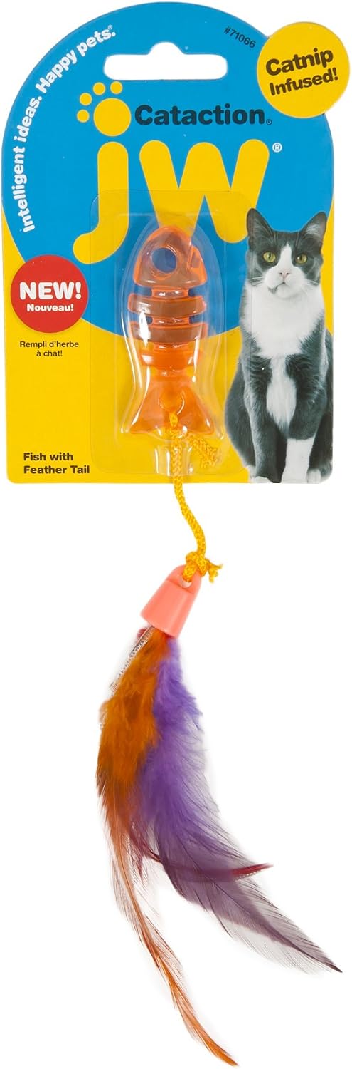 JW Cataction Fish with Tail Toy, Multicolor