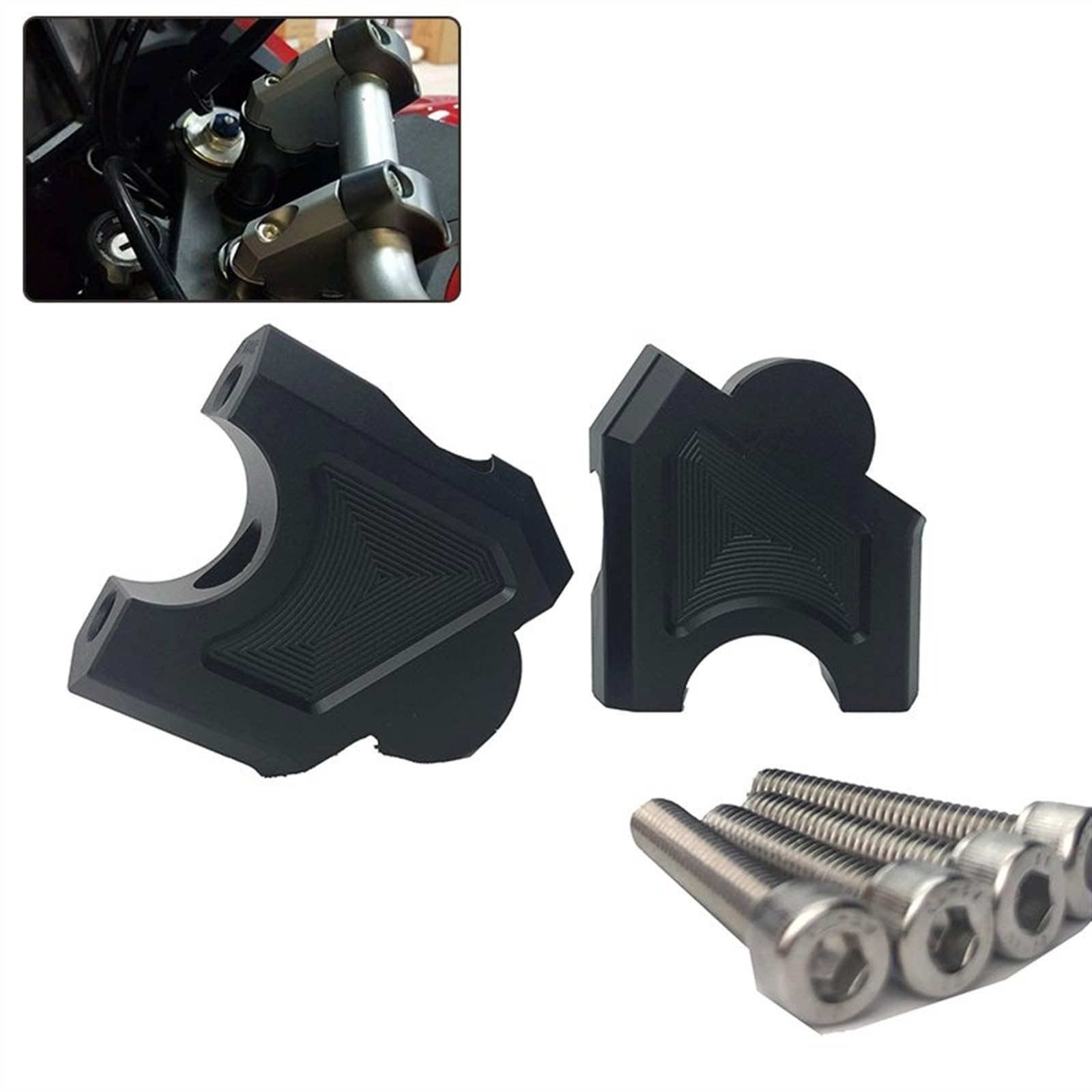 Alzas Manillar Motocicleta Para CRF 1000L para África Twin ABS/DCT 2016-2018 para CRF1000L elevador de manillar de motocicleta adaptador de extensión de abrazadera de barra de mango ( Color : Negro )