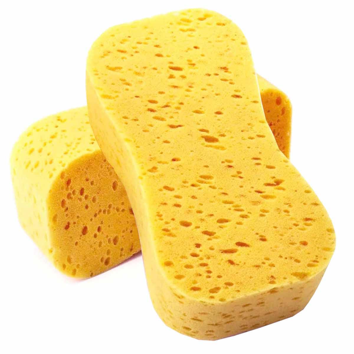 2 Pack Car Sponges, Jumbo Sponges For Car Cleaning,Anti Scratch Technology for Car Exterior & Window Washing- Perfect For Wheels, Windscreen & Bodywork (2 Yellow Jumbo Car Sponge)