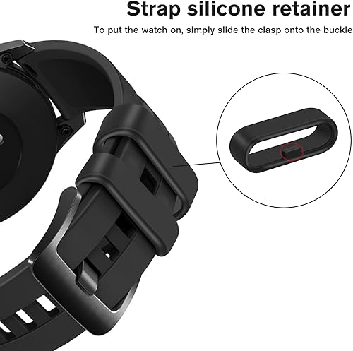 Miniatura 3 de Bucle para correa de reloj, anillos de silicona para reloj, 10 trabillas negras de repuesto para correa de reloj, piezas de anillos de sujeción para