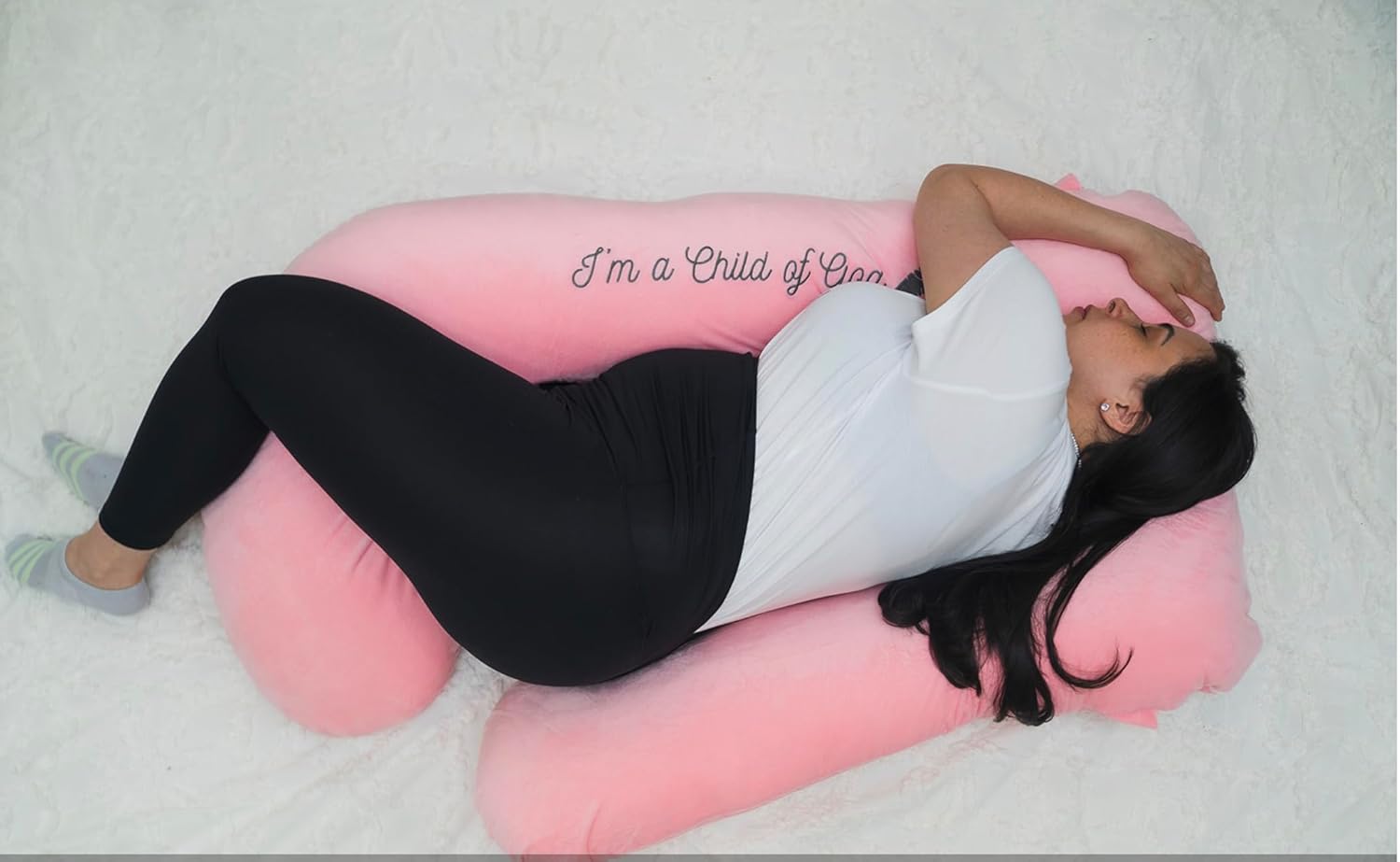 Pregnancy Pillow, Pink, U-Shaped, 50 in (Pink)